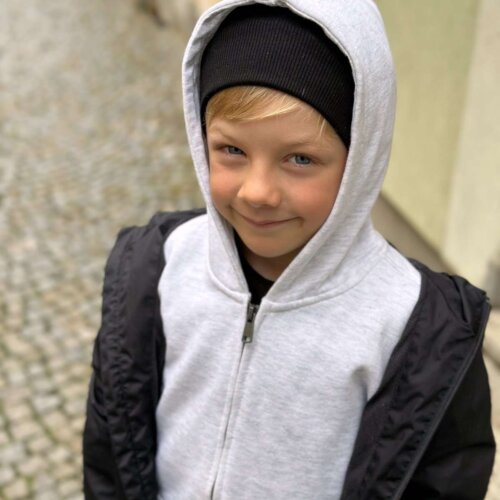 Bio bavlněná ČELENKA přes uši: černá
