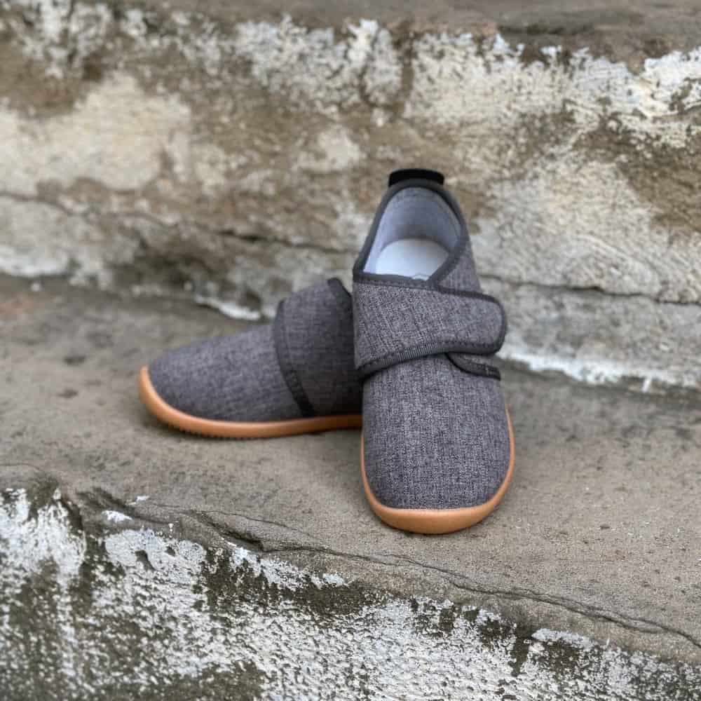 BAREFOOT dětské PAPUČE / BAČKORY: ŠEDÁ