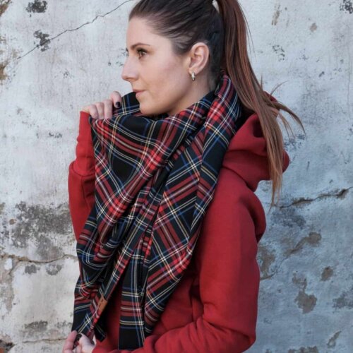 Luxusní károvaná maxi šála Wrap