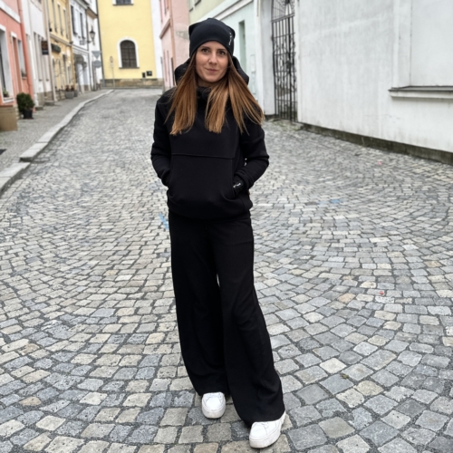 Dámské kalhoty se stahujícím pasem, volné nohavice